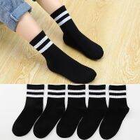 5Pairs High Quality Children Breathable Cotton Socks Fashion Uni Cotton Stripe Sports Boys Girls Stocking 3-12Years