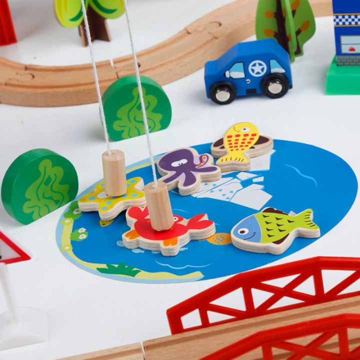 cutehome-80ชิ้น-ชุดรางรถไฟไม้-ชุดของเล่นรางรถไฟ-ของเล่นไม้-ของเล่นเด็ก-ของเล่นเสริมพัฒนาการ-รถไฟ-เมืองจำลอง-เสริมพัฒนาการเด็ก-kids-fun-railway