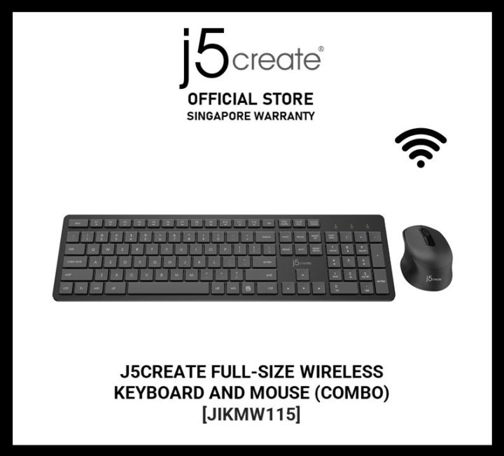 J5create Jikmw115 Full-size Wireless Keyboard And Mouse (combo 