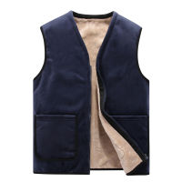 Outdoor Hiking Men Casual Sleeveless Jacket Autumn Winter Men Warm Vest Jacket Velvet Thick Sleeveless Mens Vest Gilet Clothing