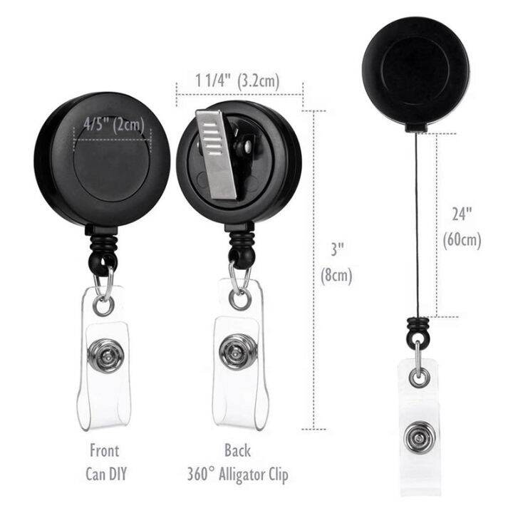 2-pack-name-badge-holder-retractable-badge-reels-with-swivel-alligator-clip-black