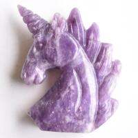 2020 new fashion good quality 1pcs natural stone purple cloud no hole animal Unicorn shape pendant jewelry free shipping