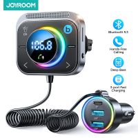 Joyroom อะแดปเตอร์รถยนต์บลูทูธ5 .3FM/AUX บลูทูธที่ชาร์จแบตในรถเบสเพิ่ม3พอร์ตเครื่องส่งสัญญาณรถยนต์บลูทูธ PD &amp; QC 3.0 FM