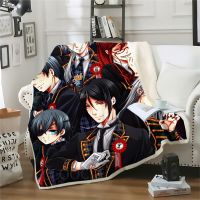 Thicken Blanket Anime Black Butler Printed Throw Blankets for Beds Plush Fluffy Teenager Home