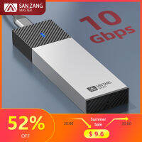 SANZANG โปรโตคอลคู่ M.2 NGFF NVMe Enclosure 10Gbps ภายนอก SSD กรณี M2 USB 3.2 Type C ฮาร์ดดิสก์ไดรฟ์ปก HD กล่องเก็บ