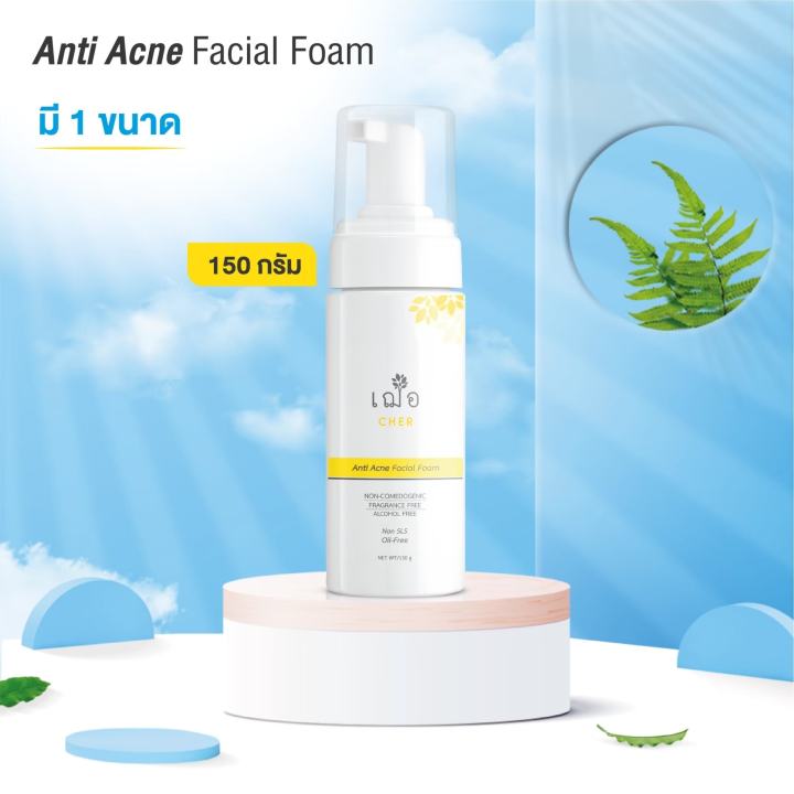 เฌอ-โฟมล้างหน้า-สูตรลดสิว-สำหรับผิวมัน-ผิวผสม-anti-acne-facial-foam-for-oily-skin-cher-skincare