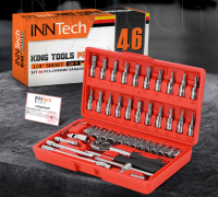 InnTech King Tools ชุดเครื่องมือ ประแจ ชุดบล็อก 46 ชิ้น แกน 1/4 นิ้ว Socket Set บล็อก ไขควง รุ่น WKT-46PCS