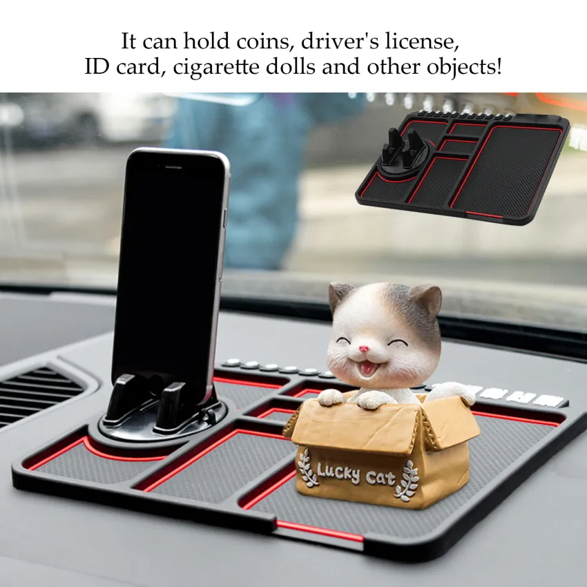 Car Interior Accessories Car Dashboard Anti-Slip Mat Auto Phone Cushion PVC  For Mobile Phone Bracket Navigation Storage Cushion