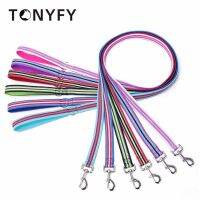 bjh◑☂  Reflective Leashes Stripes Dog Rope Leads At Night for Small Dogs Accessories