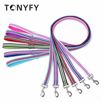 Reflective Pet Leashes Color Stripes Dog Soft Traction Rope Leads At Night Running Rope Chain for Small Large Dogs Accessories