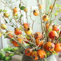 Pomegranate flower imitation pomegranate New Year fake flower arrangement living room decoration fake fruit imitation pomegranate fruit soft decoration flower arrangement