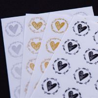 200pcs Heart Envelope Seals Clear Bronzing Heart Stickers Round Sealing Sticker for Party Favor Wedding Invitation Card 3.2cm Stickers Labels