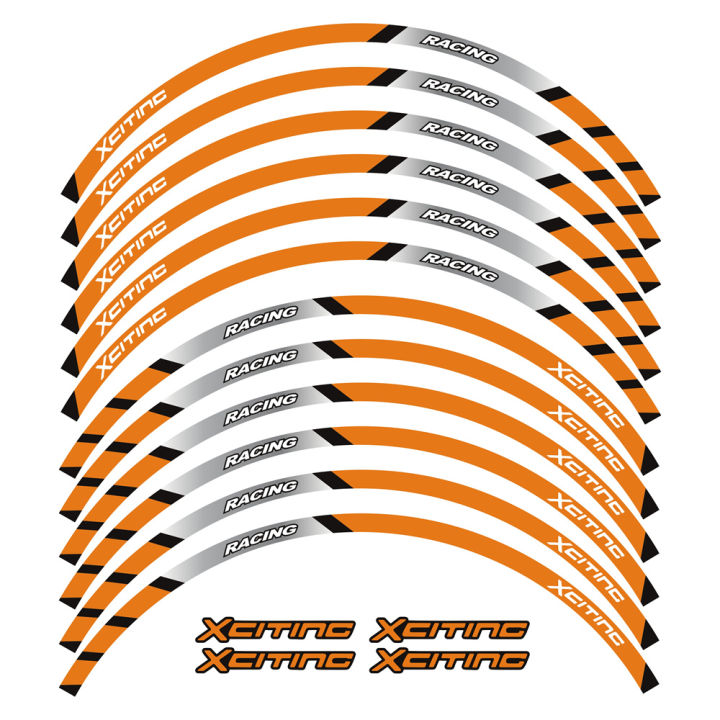 สติกเกอร์ติดมอเตอร์ไซค์สะท้อนสติกเกอร์ตกแต่งสะท้อนแสงแถบขอบดุมล้อสไตล์สติกเกอร์แต่งล้อมอเตอร์ไซค์13และ13มอเตอร์ไซค์-inch-ทั้งเซตสำหรับ-kymco-xcitng-สติกเกอร์ติด-ct-250-ct250-mags
