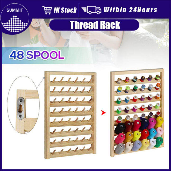 Wood Sewing Thread Display Rack 48 Spool Sewing Thread Rack Wall Mount Thread Holder Lazada PH