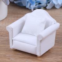 FOO 1/12 Dollhouse Miniature White Sofa with Back Cushion Doll House Accessories