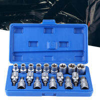 19 ชิ้น/เซ็ต 1/2 นิ้วไดรฟ์ Star Hex Socket Bit Kit E Type ชายหญิง รถ Repairing Tool