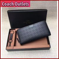 long wallet men fashion zipper wallet classic logo embossed c pattern spot F74545