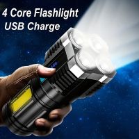 Super Bright LED Flashlight High Lumen USB Rechargeable Flashlights Waterproof Torch Power Bank Work Light with Built-in Battery Rechargeable  Flashli
