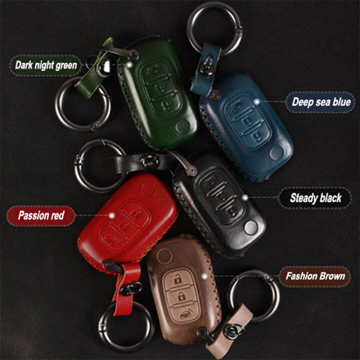 for-smart-fortwo-forfour-453-genuine-leather-car-key-bag-case-cover-remote-key-decoration-car-styling-accessories