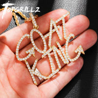 TOPGRILLZ Custom Name Iced Out Tennis Chain Letters Pendants Necklaces Mens Charms Zircon Hip Hop Jewelry With 4mm Tennis Chain