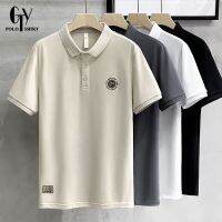 เสื้อโปโลสำหรับผู้ชายเสื้อโปโลผ้าฝ้ายสีขาว GTY สำหรับเสื้อโค้ทผู้ชายขนาดใหญ่ Softex ลำลอง Lifeline Polu สำหรับฤดูร้อน