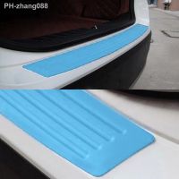 Blue Universal Rear Bumper Protector Silicone Protective Strip Trunk Boot Door Sill Guard Trim Cover Sticker Car Styling