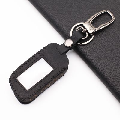 ▤ Fashion Men Leather Key Case For Starline A93 / A63 Russian Version in Two-Way Car Alarm Remote Control LCD Key Fob Cover