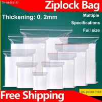 ♤ Ziplock Bag 20 Silk Zip Lock Plastic Bags Sealing Bag Transparent PE Poly Bags Fresh Storage Food Envelope Bag Reusable Zip Bag