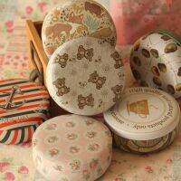 【hot】✖卍﹍  Tinplate Round Dessert Tin Small Storage Coin Jewelry Chewing Exquisite Printing