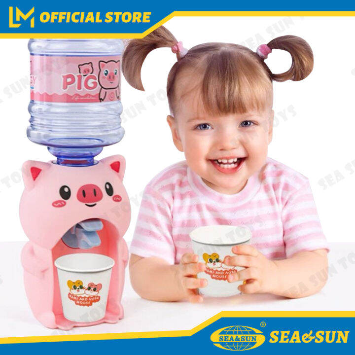 Mini Water Dispenser For Children Gift Cute Cold/warm Water Juice Milk  Drinking Fountain Cartoon Kitchen Toy