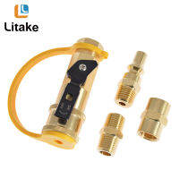 Po ทองเหลือง1/4โพรเพน Quick Connect Adapter Kit Inflatable Connector รวมกับสวิตช์วาล์ว Gas Bottle Joint