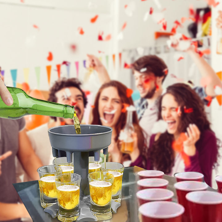 ผู้ถือแก้วกระจายเครื่องมือจุกเทเหล้างานปาร์ตี้6เกมสำหรับนักดื่มคน