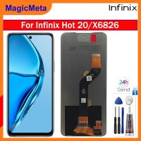 MagicMeta จอแอลซีดีไอพีเอซต้นฉบับสำหรับ Infinix ร้อน20 X6826 X6826C X6826B สัมผัสหน้าจอ LCD หน้าจอดิจิตอลแทนการประกอบสำหรับ Infinix Hot 20