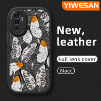 YIWESAN เคสสำหรับ Vivo V23E 4G V23E 5G V23 V23i S12 5G เคสรูปผีเสื้อดีไซน์ใหม่นิ่มเคสใส่โทรศัพท์หนังพร้อมเคสป้องกันการตกคลุมทั้งหมดเลนส์กล้อง