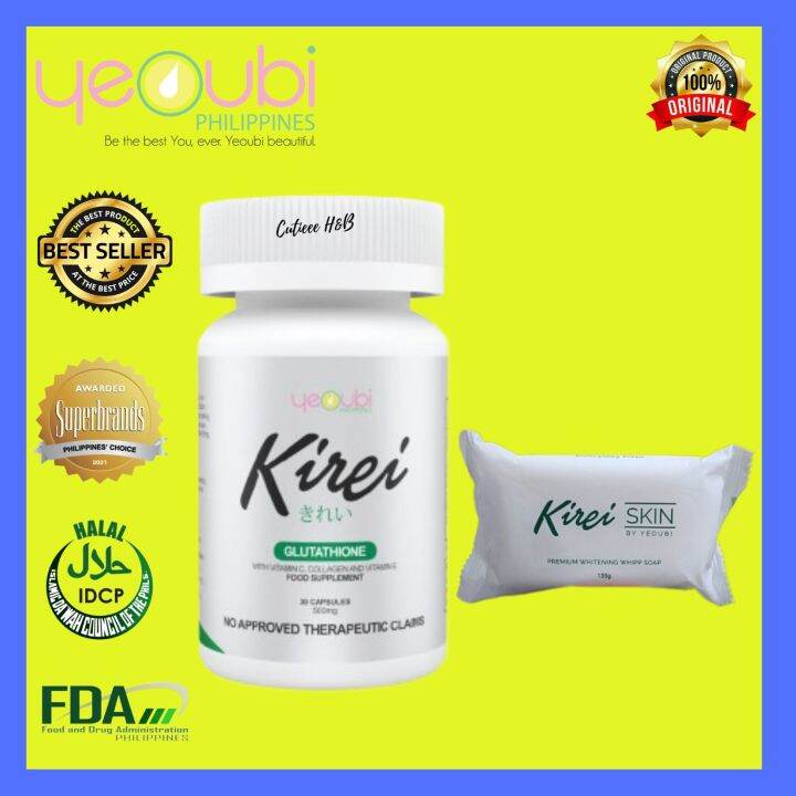 Yeoubi Kirei Glutathione and Kirei Skin Premium Whitening Soap Lazada PH