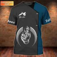 (in stock) Custom Name 3d Printed Tattoo Shirt Men Women, Tattoo Artist Shop Uniform, Gift 2023 new population (free nick name and logo)