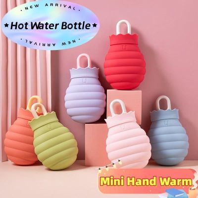 ♚☌ 1PC Silicone Hot Water Bag With Knit Cover Reusable Winter Gel Hand Warm Bottle Sleeping Heat Tool Heating Silica Gel Bottles