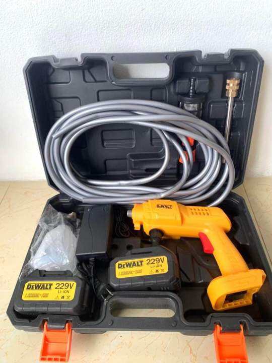 dewalt-รุ่น229v-เครื่องฉีดน้ำแรงดันสูงไร้สาย-ปืนฉีดน้ำแบตเตอรี่-ฟรีแบตเตอรี่2ก้อน-พร้อมอุปกรณ์ครบชุดพร้อมใช้งาน