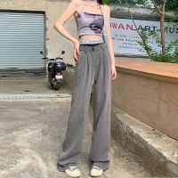 【NEW COMING】New Striped Wide Leg Suit Pants Womens High Waist Loose Spicy Girl Drop Feel Straight Leg Casual Pants