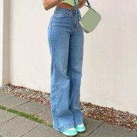 Free Shipping Cargo Pants Solid Mid Waist Casual Stretch Jeans Laidiess Pants Straight Leg Pants Baggy Jeans 90s Vintage Clothes