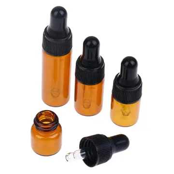 10pcs Small Amber Glass Pipette Dropper Bottle Essential Oil