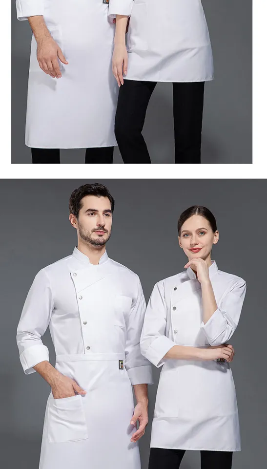 Unisex Chef Uniform Hotel Kitchen Work Clothes Short Sleeved Chef  Restaurant Uniform Cooking Shirt Jacket+Hat+Apron