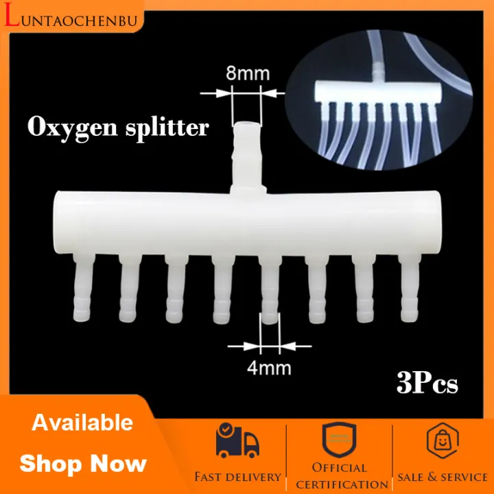 1Pcs 8mm to 4mm 8 way Hose Splitters Aquarium Fish Tank Aeration Oxygen