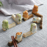 5pcsset Japanese Style Cute Owl Chopstick Rest Rack Fork Spoon Chopstick Shelf Stand Tableware Dinner Supply Home Decor