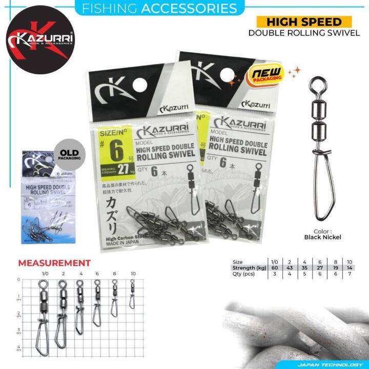 KAZURRI HIGH SPEED DOUBLE ROLLING SWIVEL/ SNAP CASTING /SNAP CATFISH