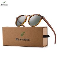 Kacamata Hitam Kayu Ravenisa Kacamata Hitam Terpolarisasi Kacamata Hitam Bulat Vintage Pria Wanita Lunette De Soleil Femme UV400