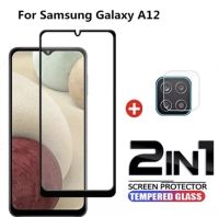 [ส่งจากไทย] 2in1 Samsung A12 ฟิล์มเลนส์กล้อง + ฟิล์มกระจกเต็มจอขอบดำ ฟิล์มกันกระแท