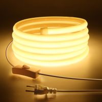 110V US Plug High Bright COB LED Strip Light 288leds/M EU Plug 220V Outdoor Garden FOB LED Tape For Bedroom Kitchen Lighting