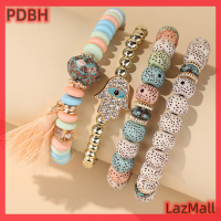 PDBH สร้อยข้อมือตุ้งติ้งสำหรับผู้หญิง,สร้อยข้อมือตุ้งติ้งสร้อยข้อมือสร้อยข้อมือทำด้วยมือลูกปัดหลากสีสำหรับผู้หญิงกำไลข้อมือช้างปีก