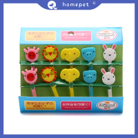 ? Homepet 10ชิ้น/เซ็ต New Creative MINI Animal อาหารการ์ตูน Picks เด็กขนมผลไม้ส้อม